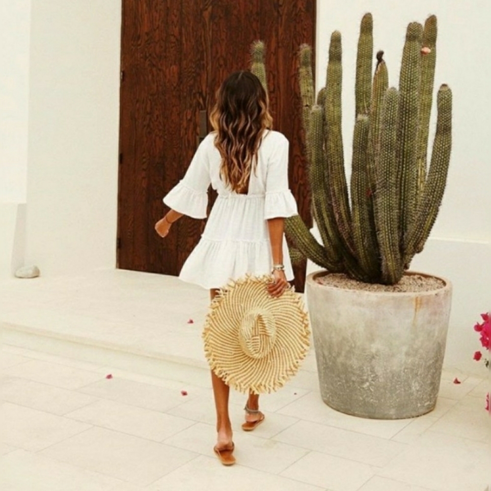 SINCERELY JULES // white plunge boho mini dress - Picture 10 of 16